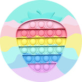 Lofaris Pop It Cute Strawberry Theme Round Backdrop Kit For Girl